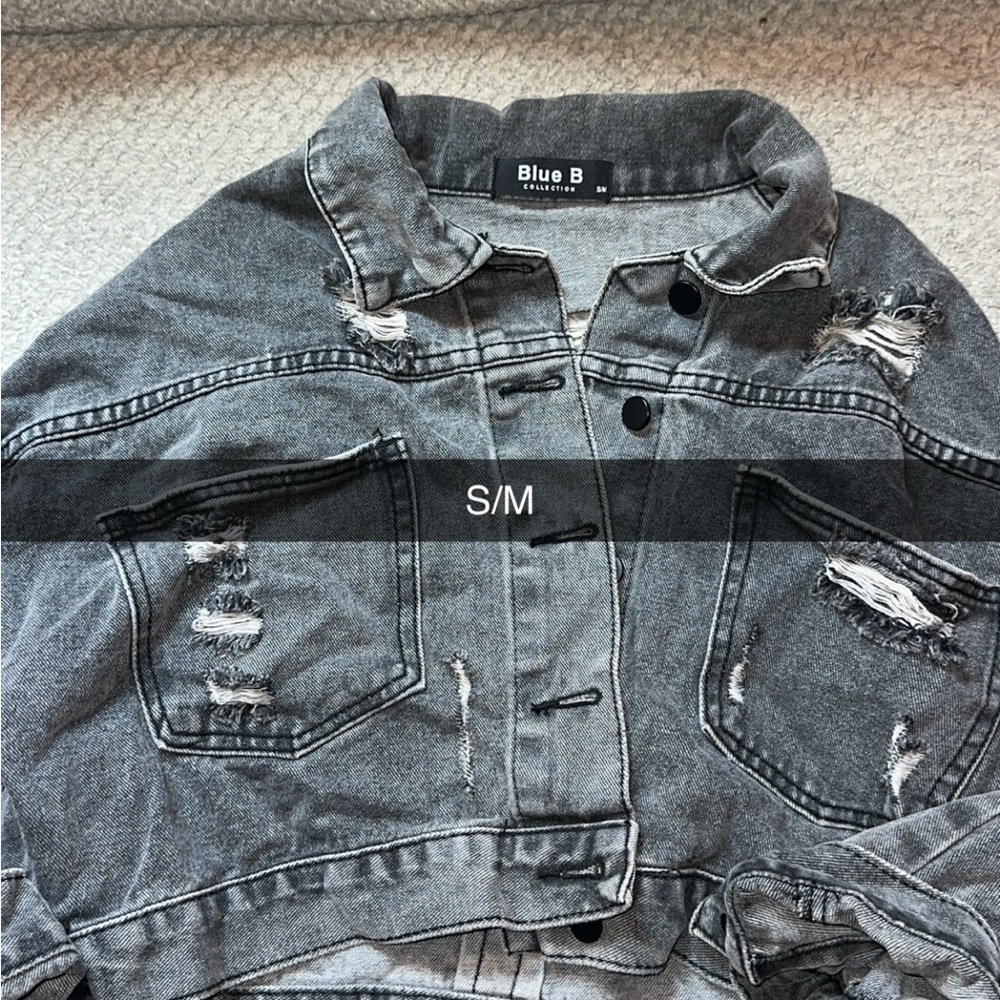 Blue B Women's Gray Jean Jacket